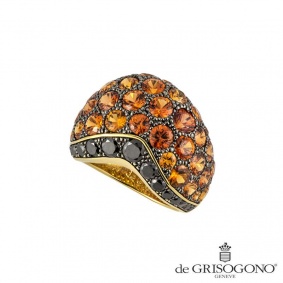 De Grisogono 18k Yellow Gold Sapphire and Diamond Ring